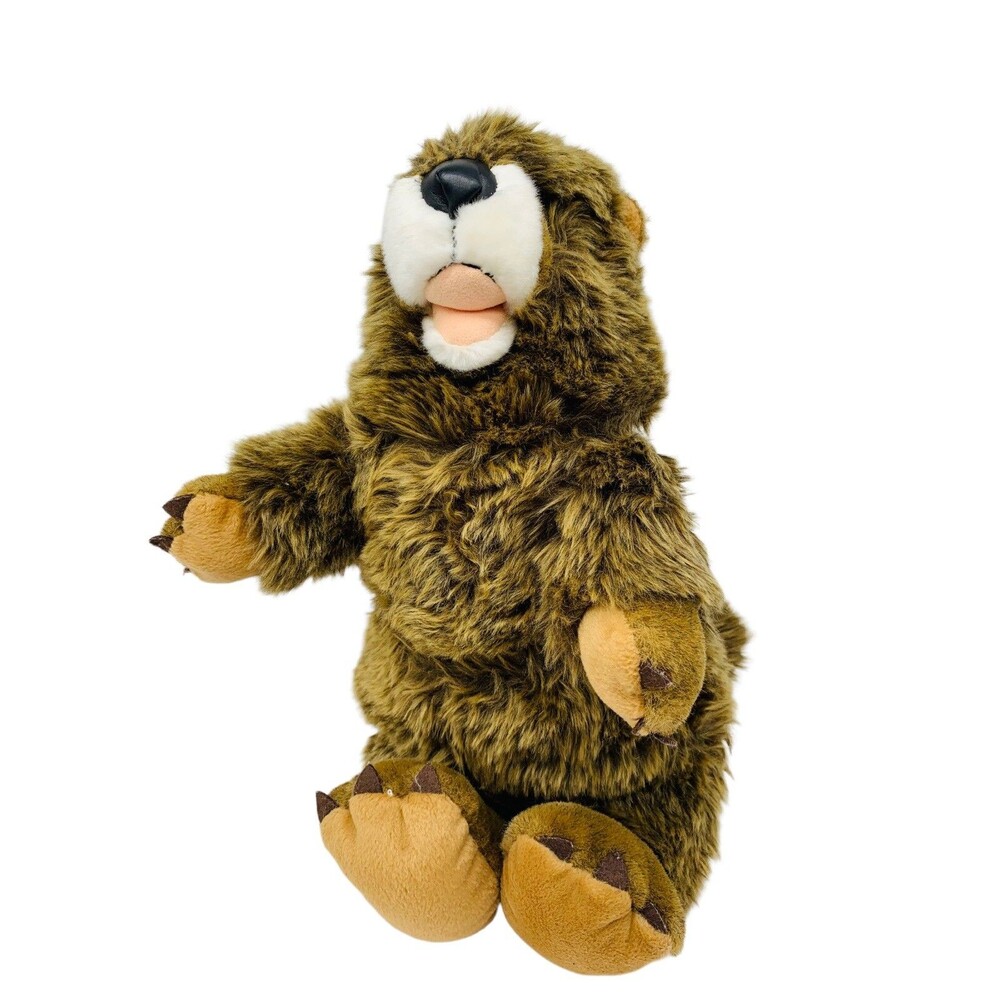 BUILD A BEAR PLUSH GROUNDHOG FURRY BROWN SOFT STUFFED ANIMAL PLUSH TOY 16"